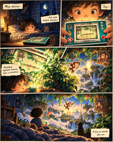 A child's Game and Watch opens a luminous dream jungle