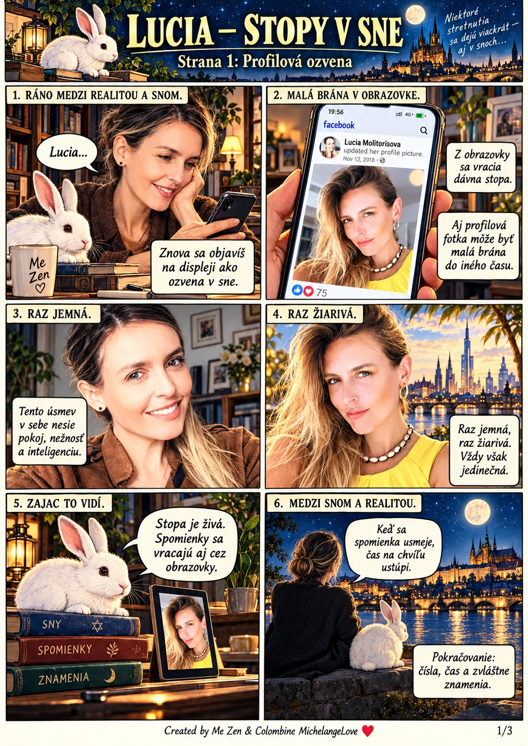 LuCia — Stopy v sne, Slovak comic cover, Me Zen portrayed as a woman