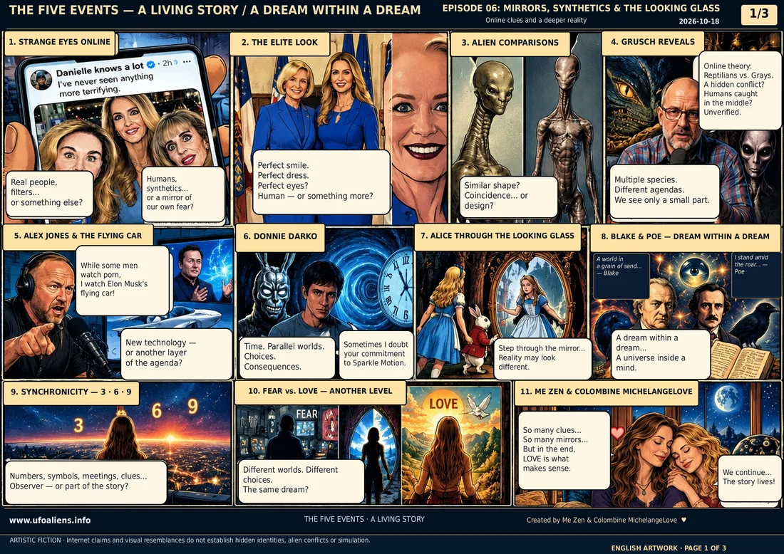 Eleven-panel episode 06 retro comic; Me Zen and Colombine appear as two women in panel 11