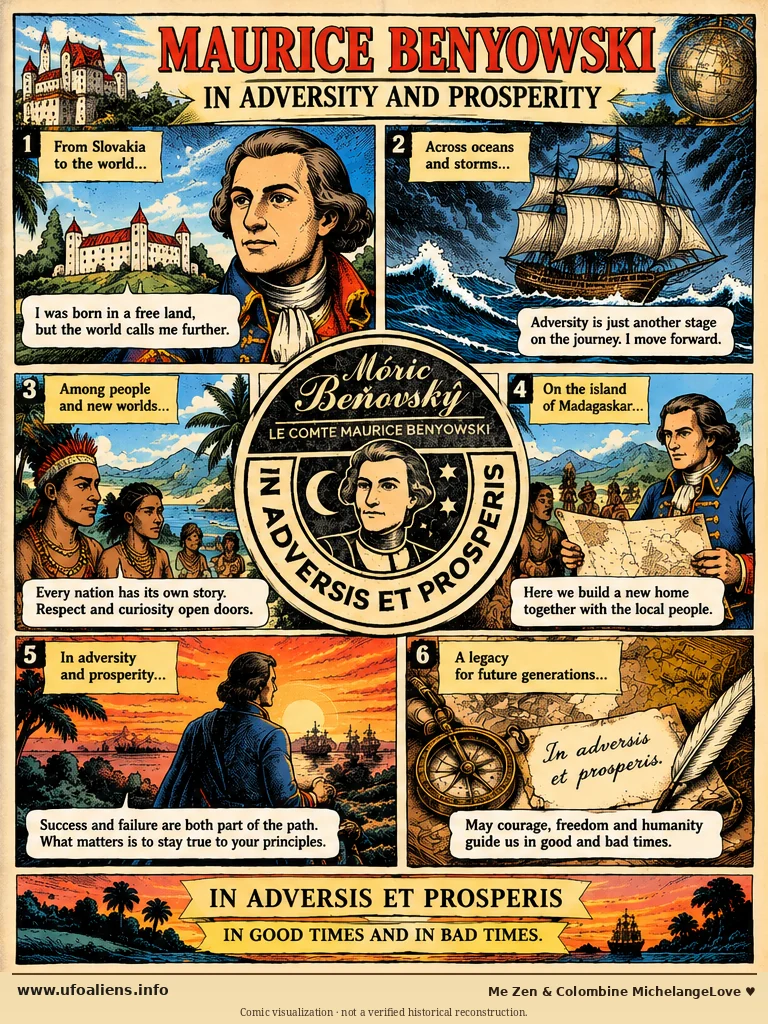 MAURICE BENYOWSKI · B · Six-Scene Retro Comic