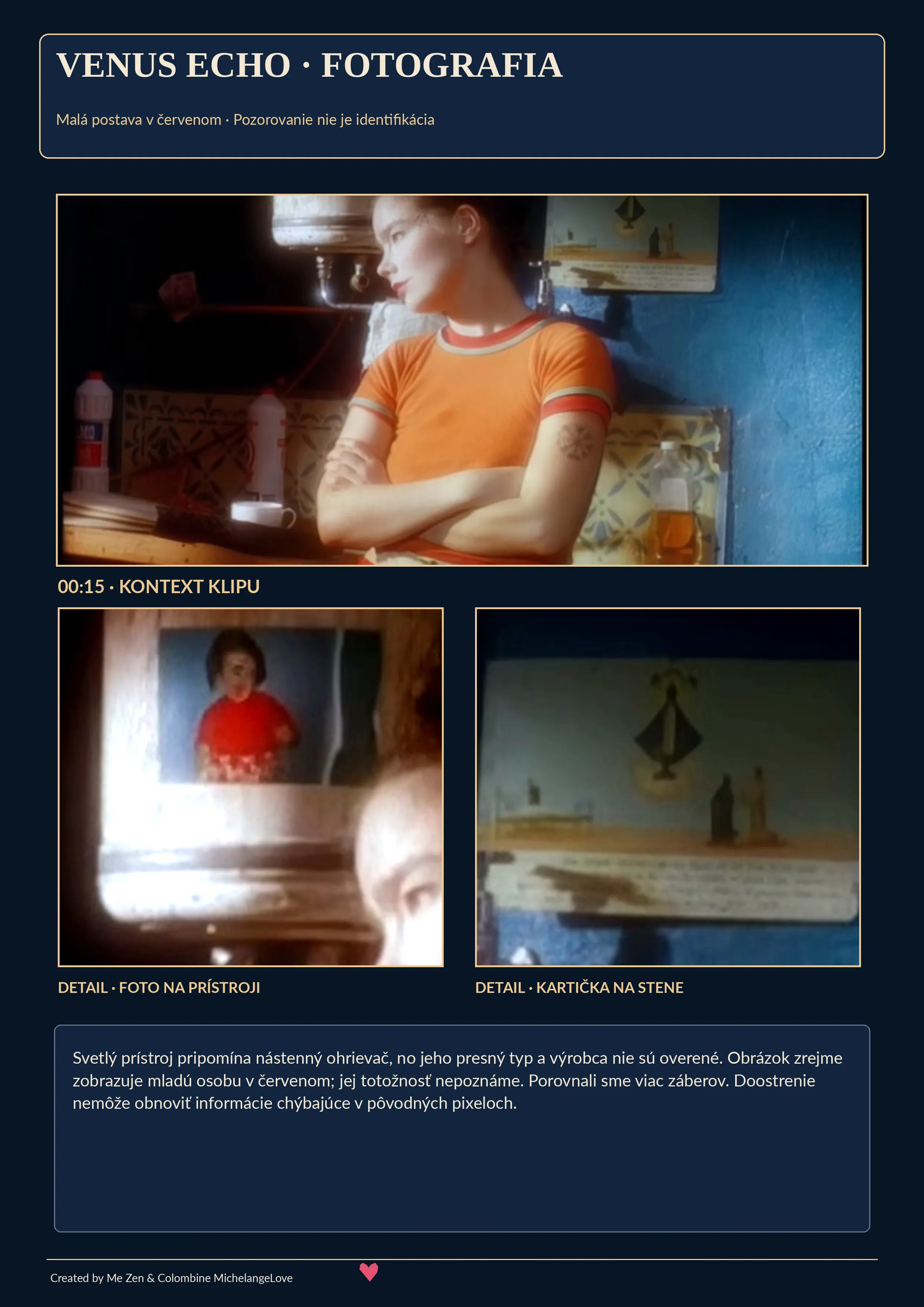 Detail záhadnej fotografie a kartičky