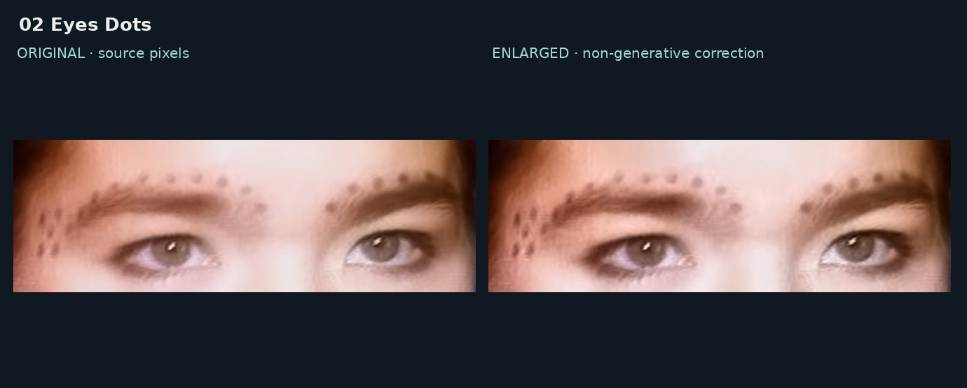 Bodkové líčenie okolo očí — comparison